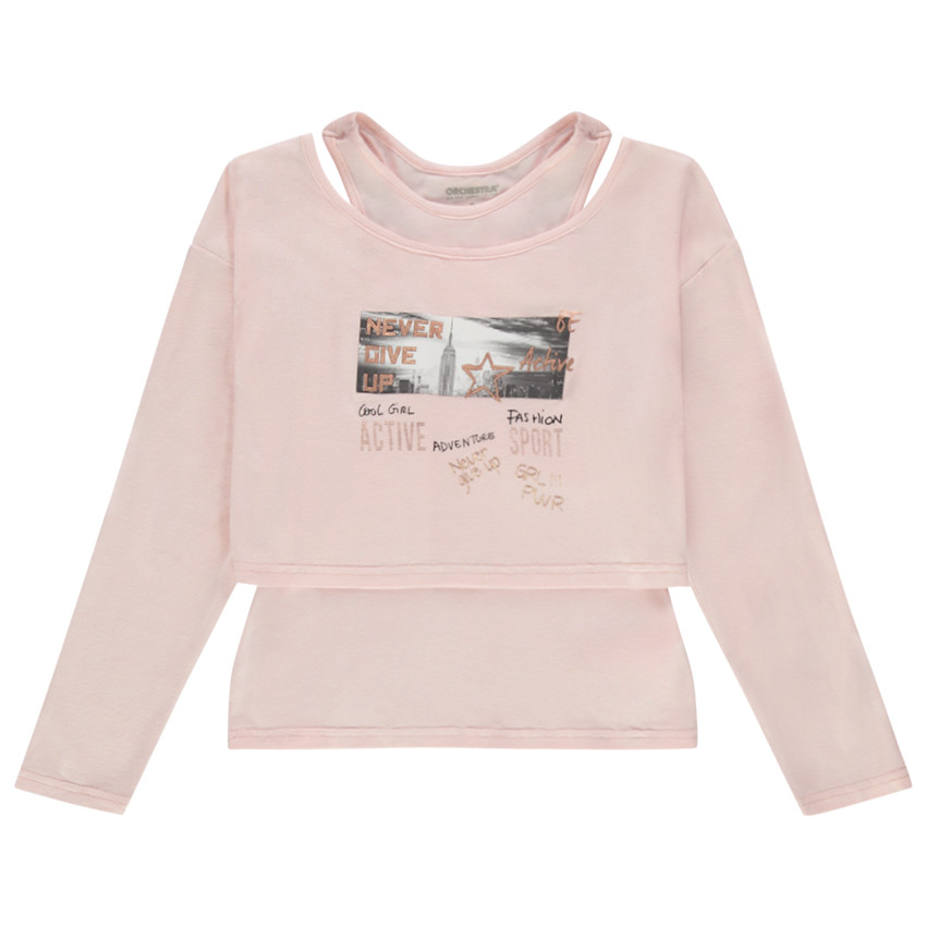 T-shirt manches longues print paysage avec débardeur uni  Additional T-shirt manches longues print paysage avec débardeur uni