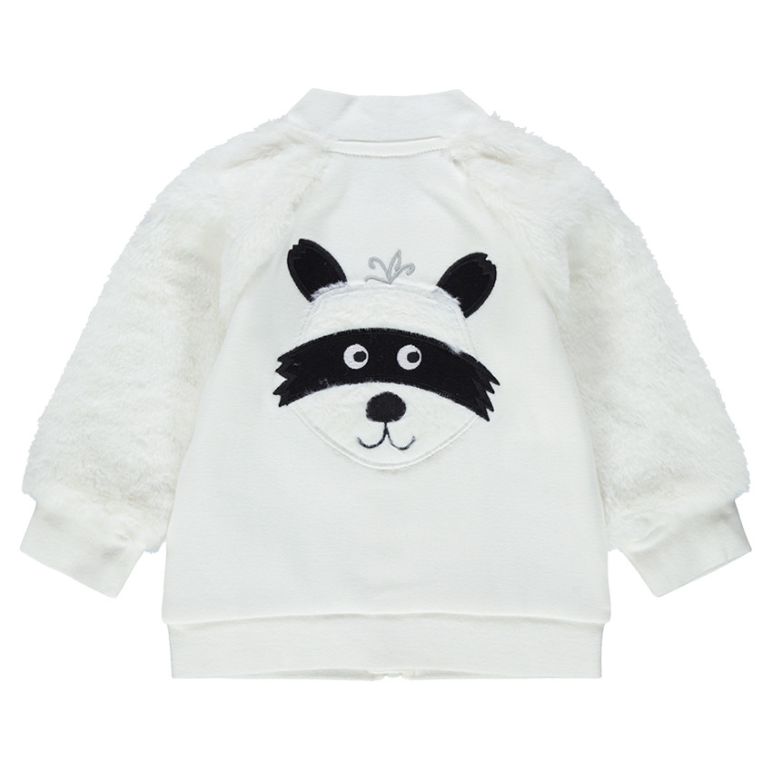 Ζακέτα από δύο υλικά με μανίκια από sherpa 