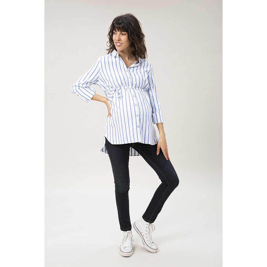 Πουκάμισο εγκυμοσύνης μακρυμάνικο ριγέ. 