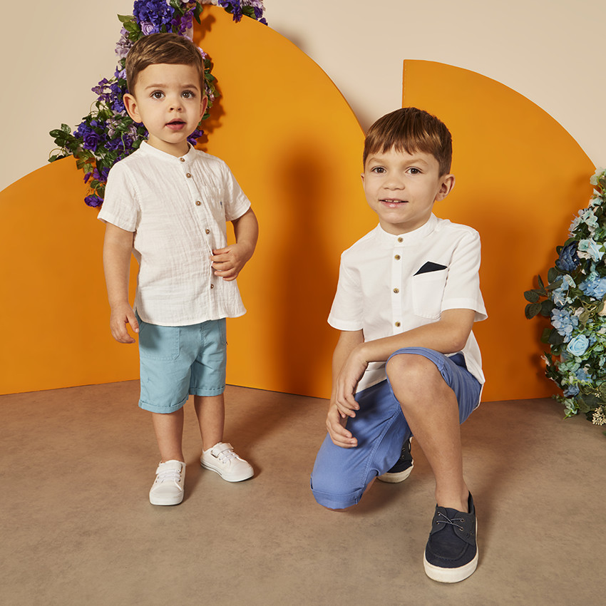 Chemise manches courtes avec mouchoir pour garçon 