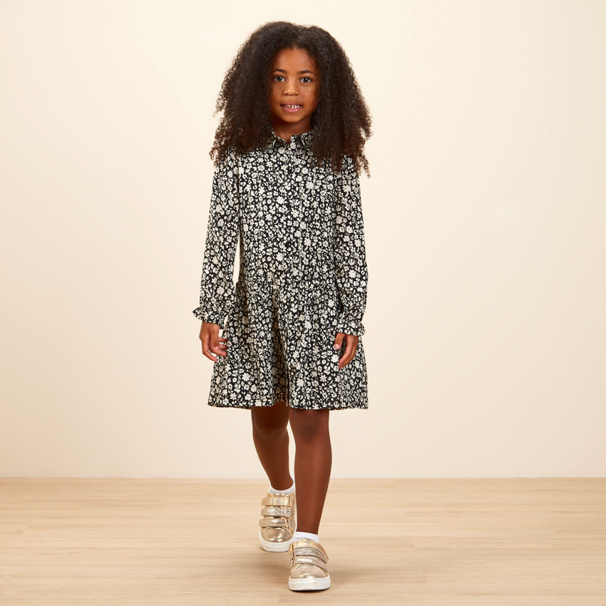 Robe en viscose imprimé fleuri pour fille 