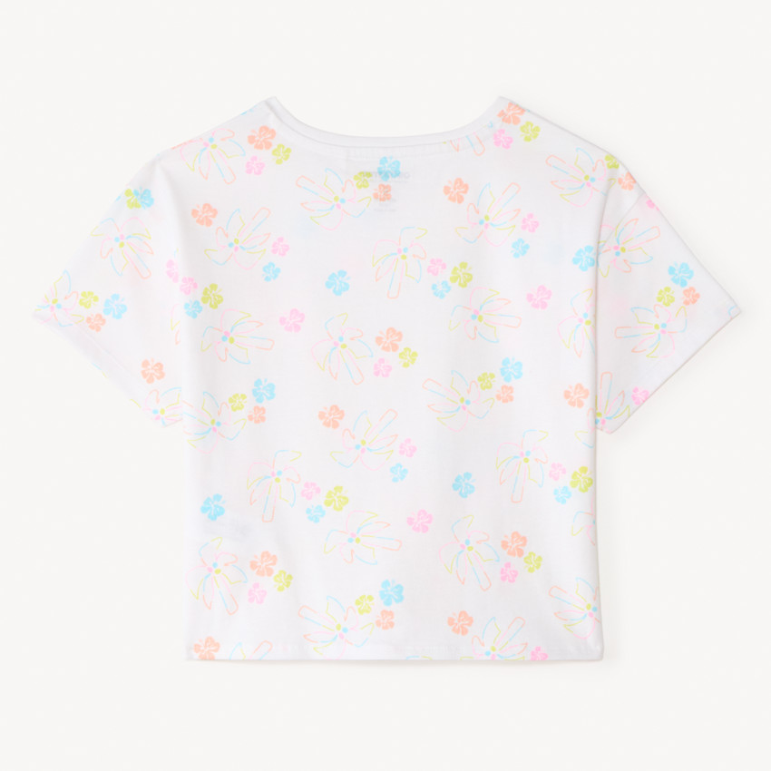 T-shirt κοντομάνικο με σχέδιο φαντασίας για κορίτσι. 