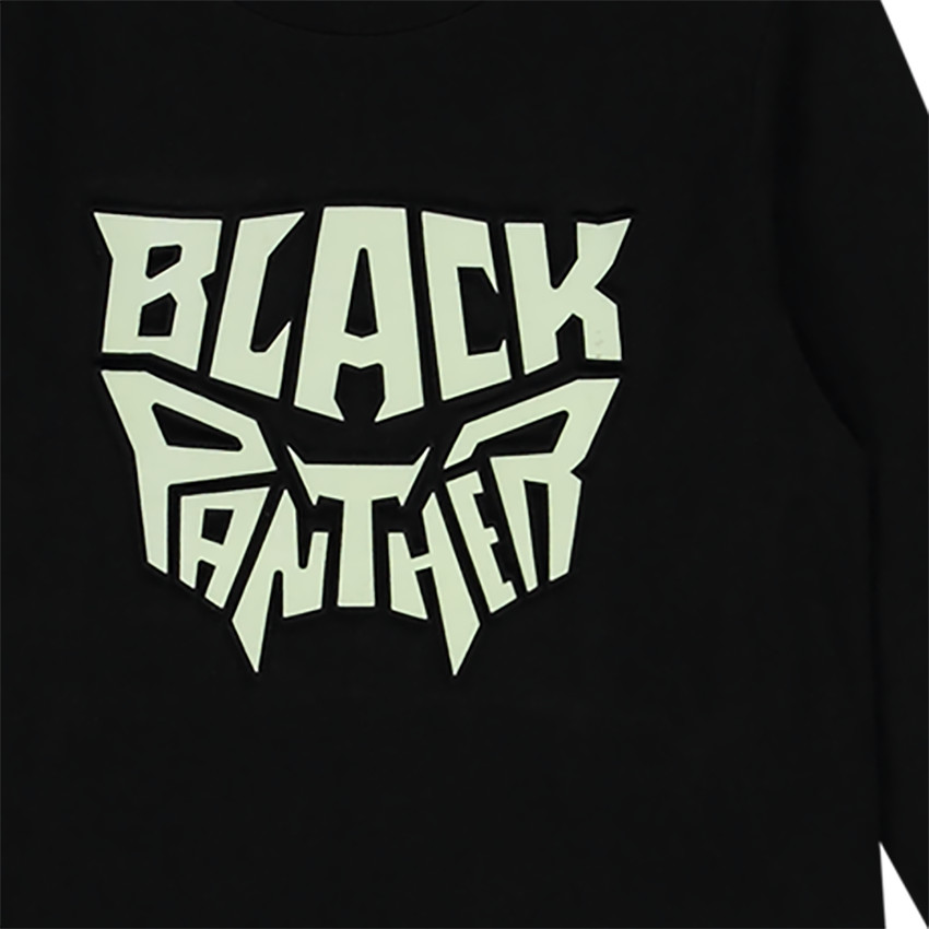 T-shirt manches longues en jersey print embossed fluorescent Black Panther Marvel pour garçon Main T-shirt manches longues en jersey print embossed fluorescent Black Panther Marvel pour garçon