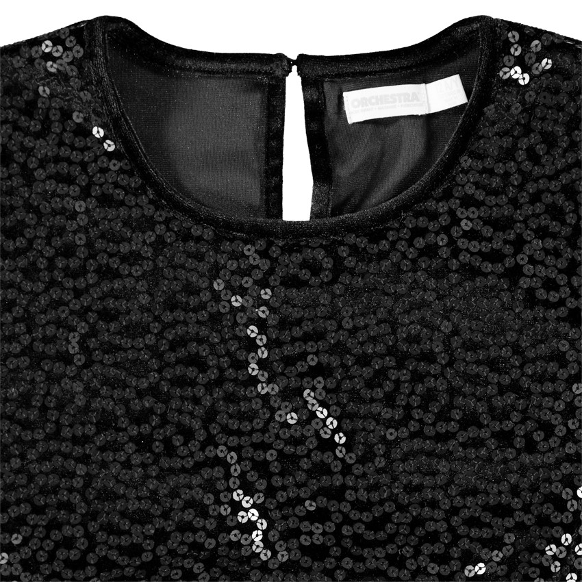 Combinaison longue manches courtes en velours à sequins 