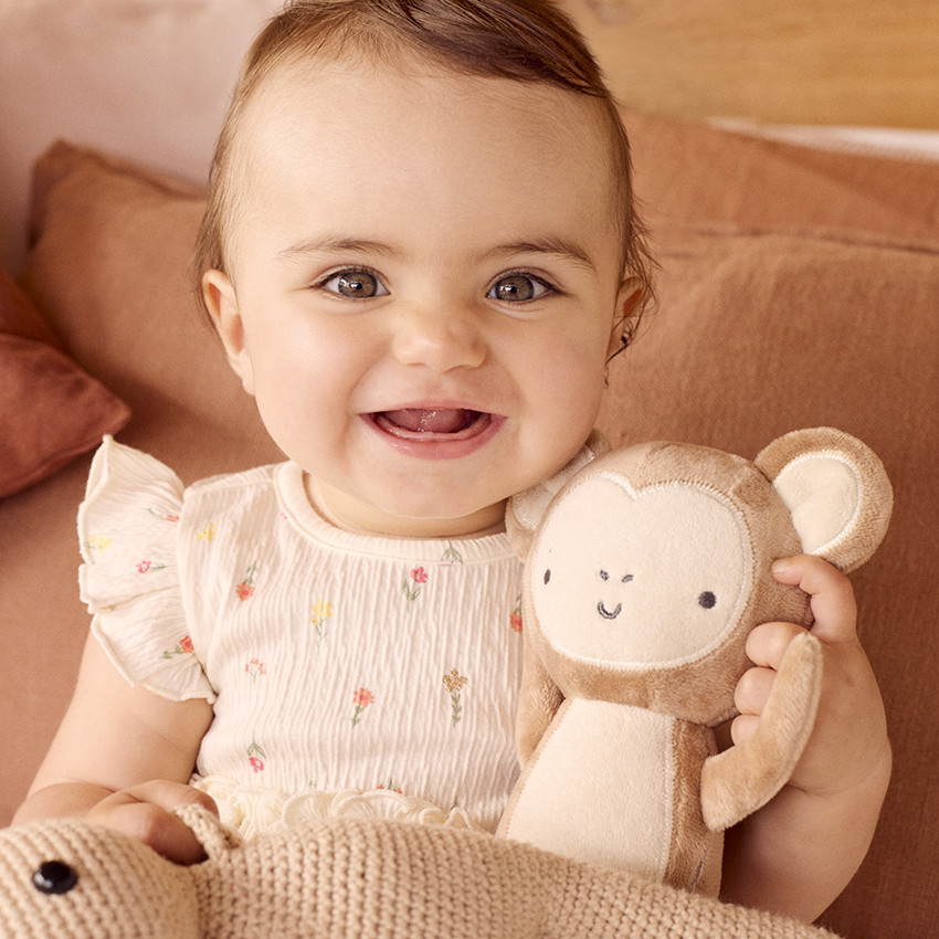 Robe body en jersey froissé imprimé pour bébé fille = Φόρεμα body από jersey με τσαλακωμένο print για bebe κορίτσι 