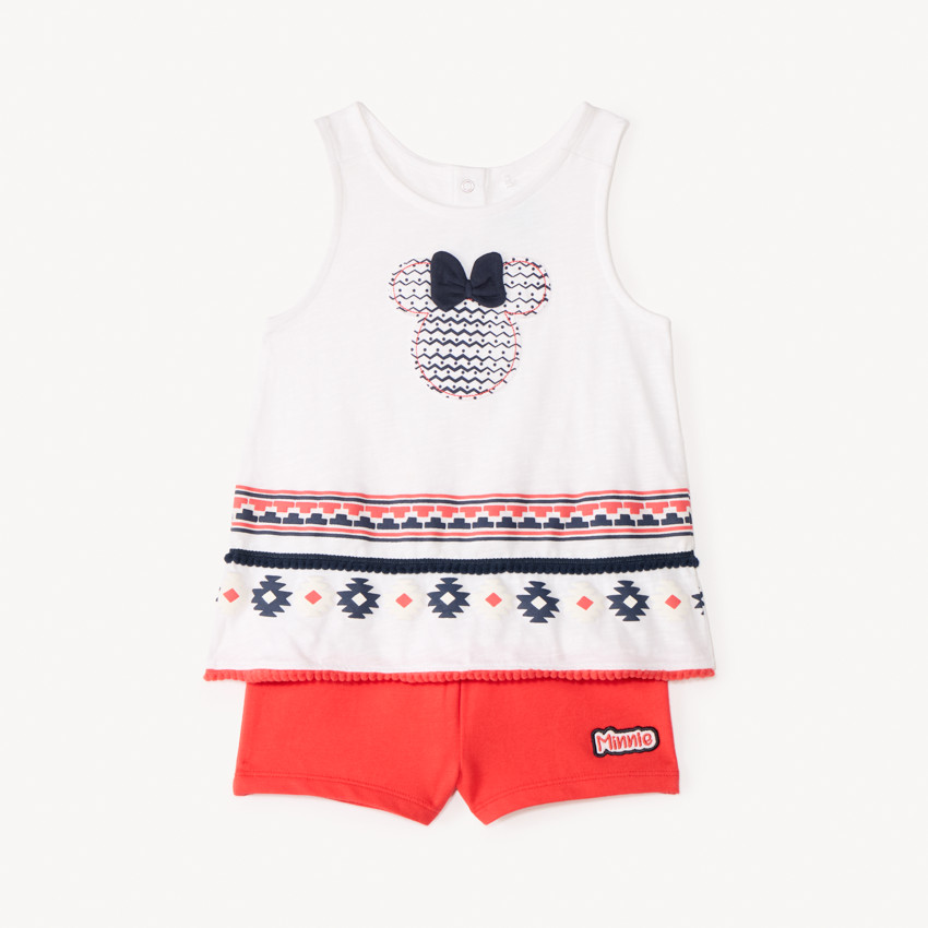 Σετ αμάνικου μπλουζάκι + σορτσάκι Minnie Disney για μωρό κορίτσι 