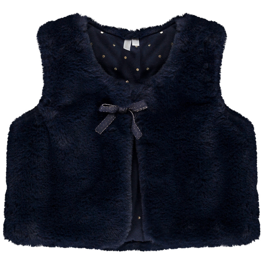 Gilet sans manches en fausse fourrure pour bébé fille 