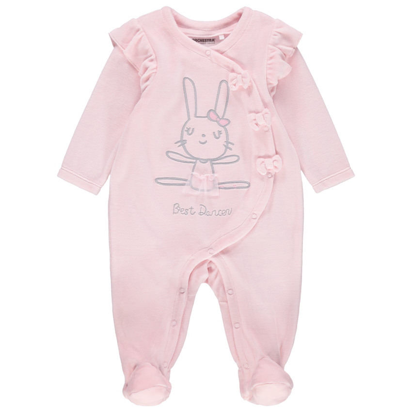 Φορμάκι βελουτέ  με κεντημένο κουνελάκι  