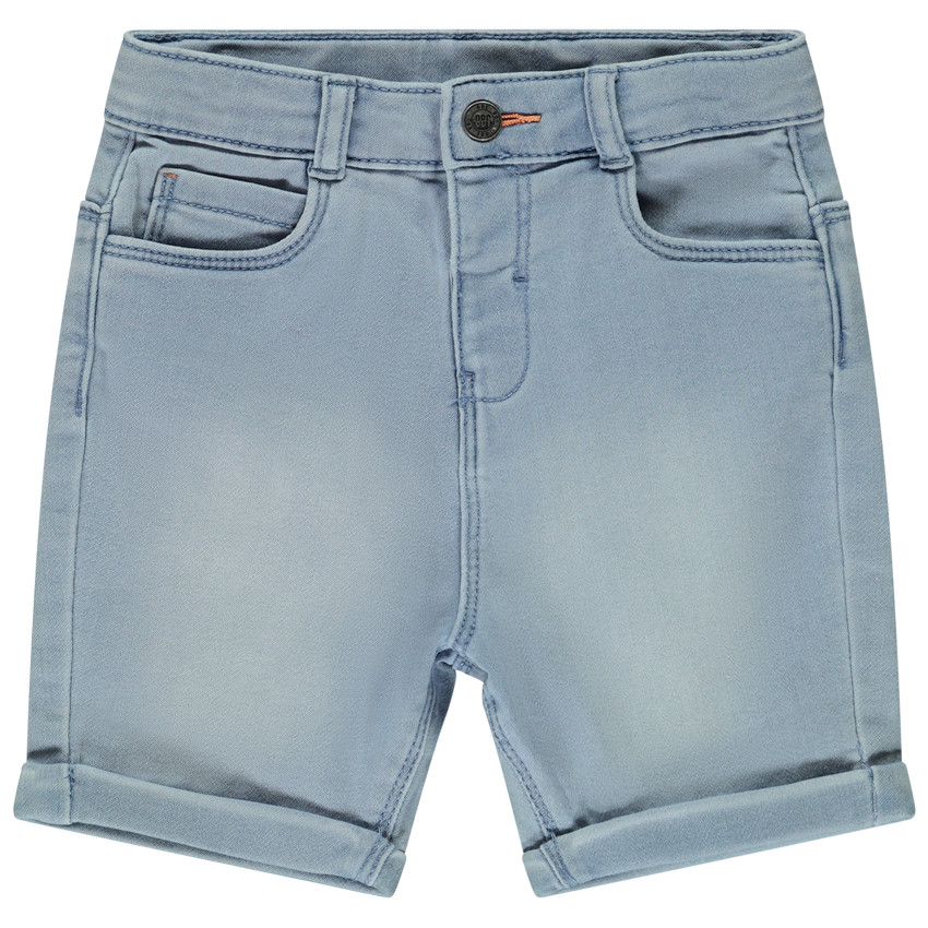 Βερμούδα jean μονόχρωμη με ξεθωριασμένο εφέ για bebe αγόρι 