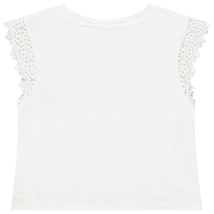 T-shirt manches courtes en dentelle pour fille  Additional T-shirt manches courtes en dentelle pour fille