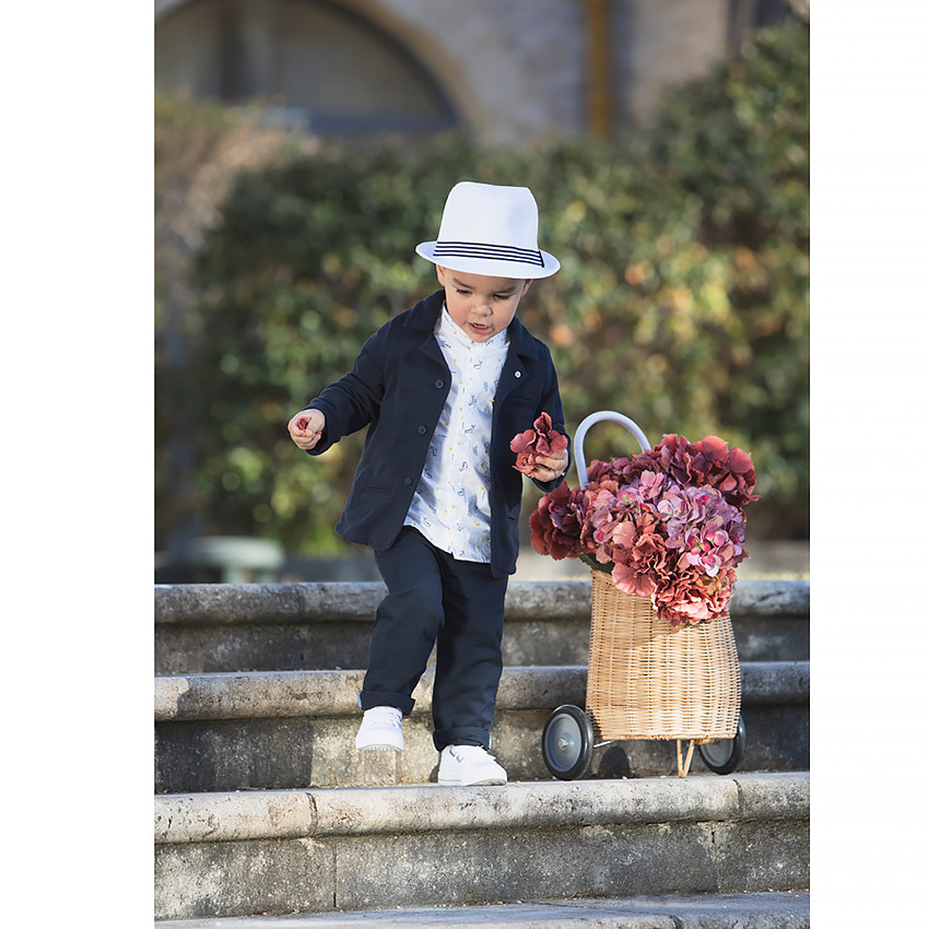 Pantalon piqué bleu marine pour bébé garçon 