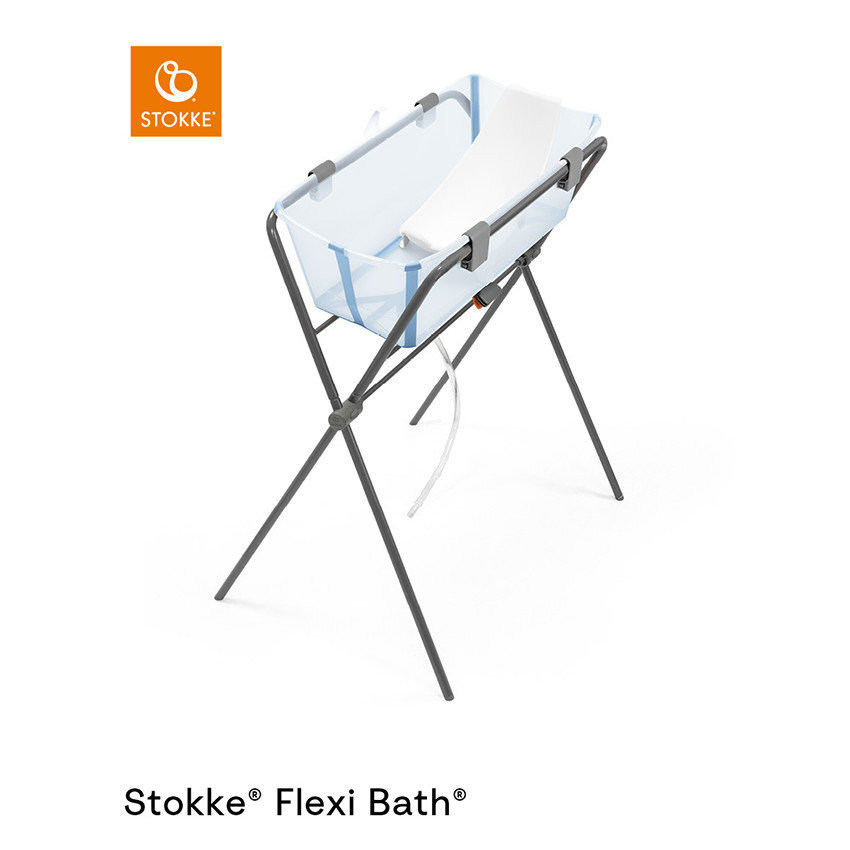 Σετ πλεκτή αναδιπλούμενη μπανιέρα Flexi Bath με αποσπώμενο transat μπάνιου ocean blue 