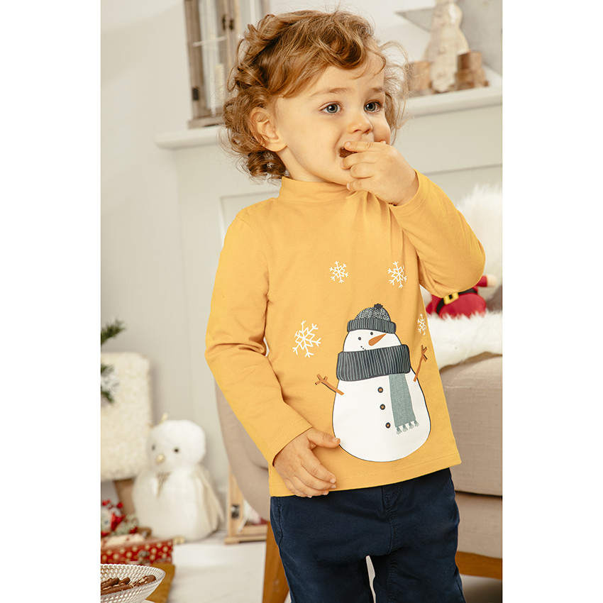 Sous-pull en coton bio print bonhomme de neige  Additional Sous-pull en coton bio print bonhomme de neige