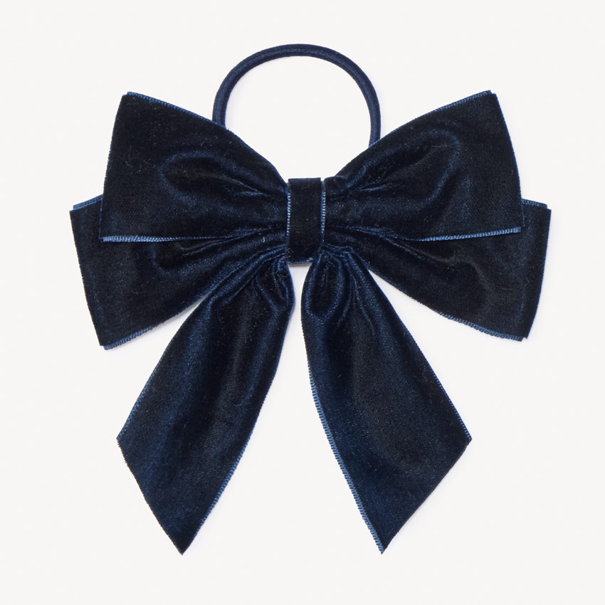 Élastique avec gros nœud en velours pour fille 