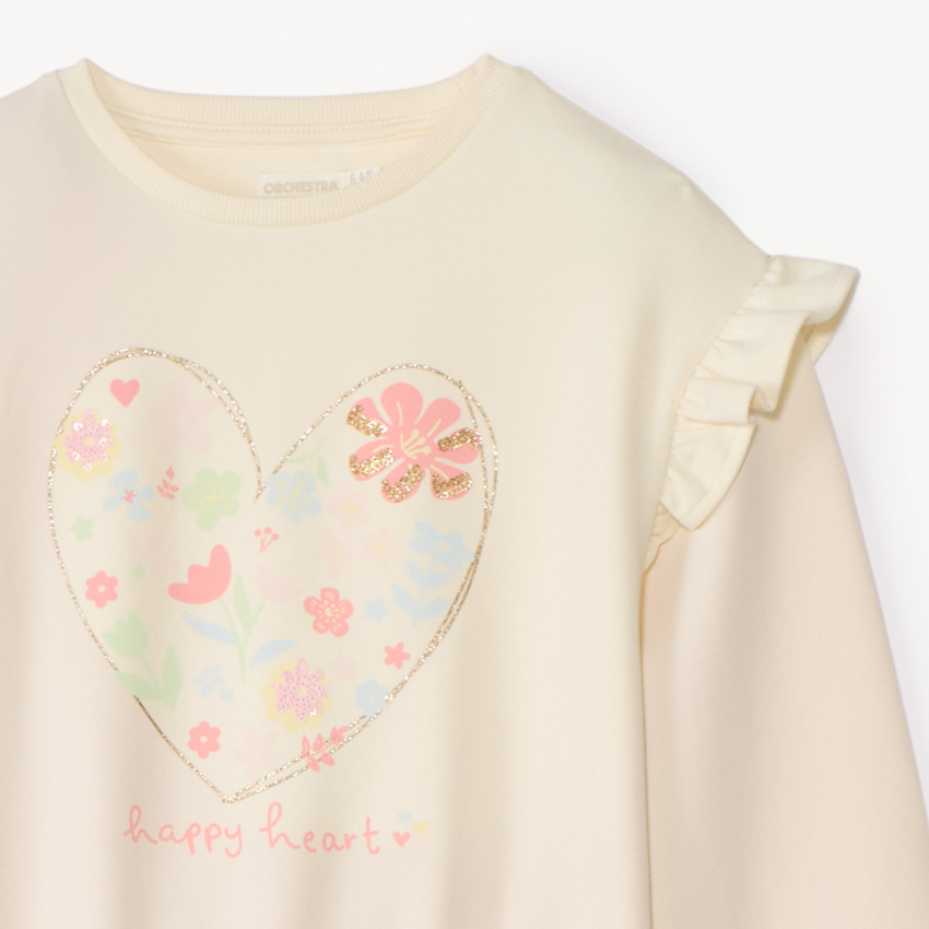 Σετ jogging από scuba με σχέδιο καρδιάς για κορίτσι 