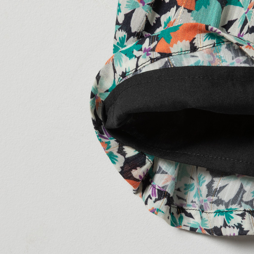 Φόρεμα κοντομάνικο με σχέδιο fleuri για κορίτσι 