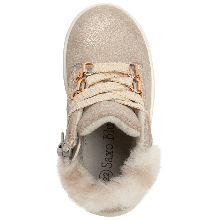 Μποτάκια χρυσαφί για κορίτσι με ψεύτικη γούνα  Additional Μποτάκια χρυσαφί για κορίτσι με ψεύτικη γούνα