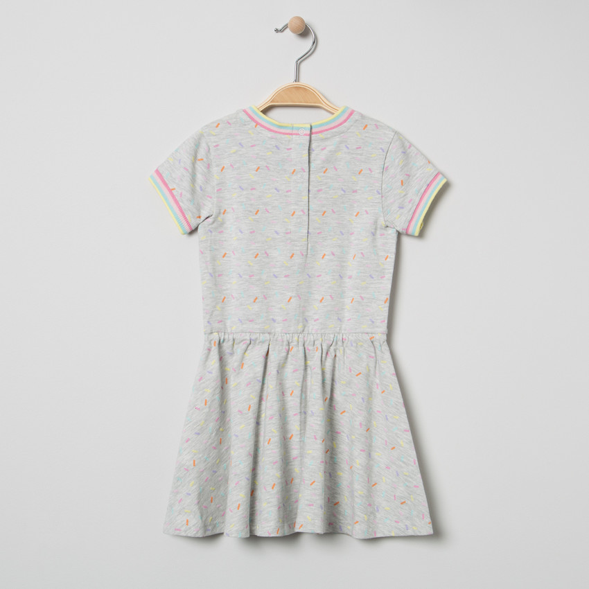 Κοντομάνικο φόρεμα με εμπριμέ μοτίβο και κέντημα Smiley  Additional Κοντομάνικο φόρεμα με εμπριμέ μοτίβο και κέντημα Smiley