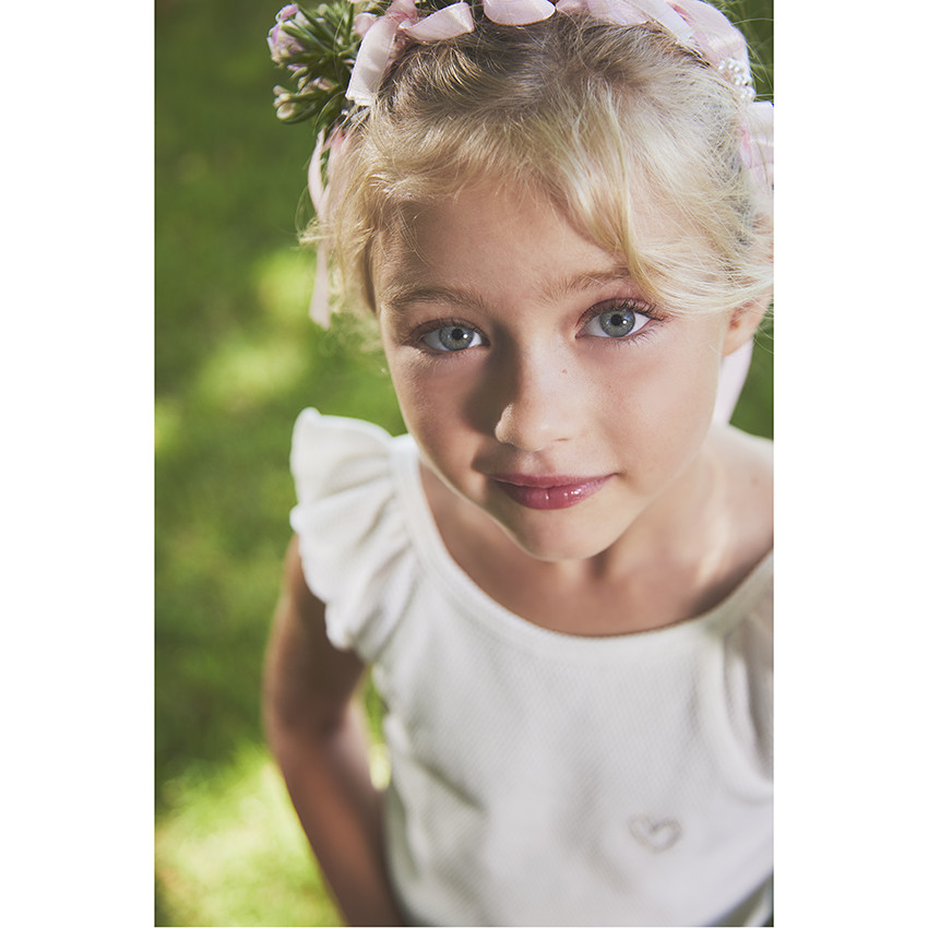 Combishort de cérémonie avec coeur brodé pour fille 