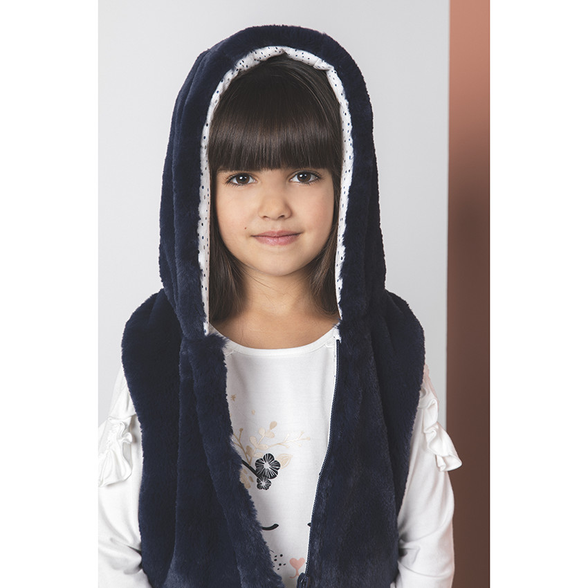 Ζακέτα με κουκούλα sherpa για κόριτσι και φοδρα jersey 