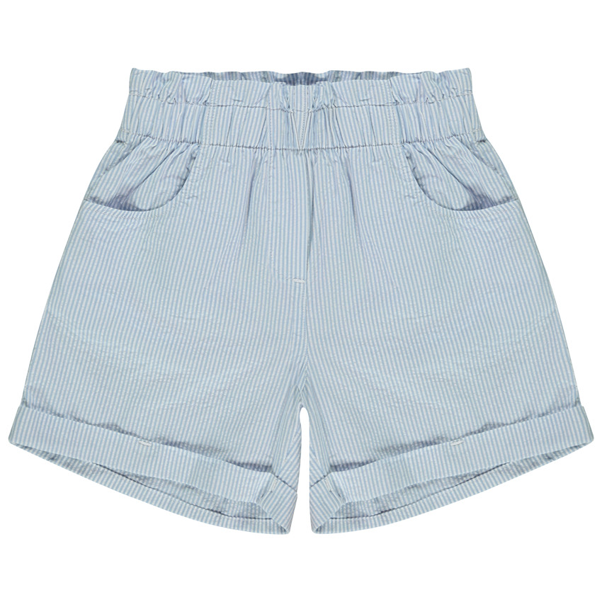 Σορτς paperbag από υφασμάτινο ριγέ για κορίτσι 
