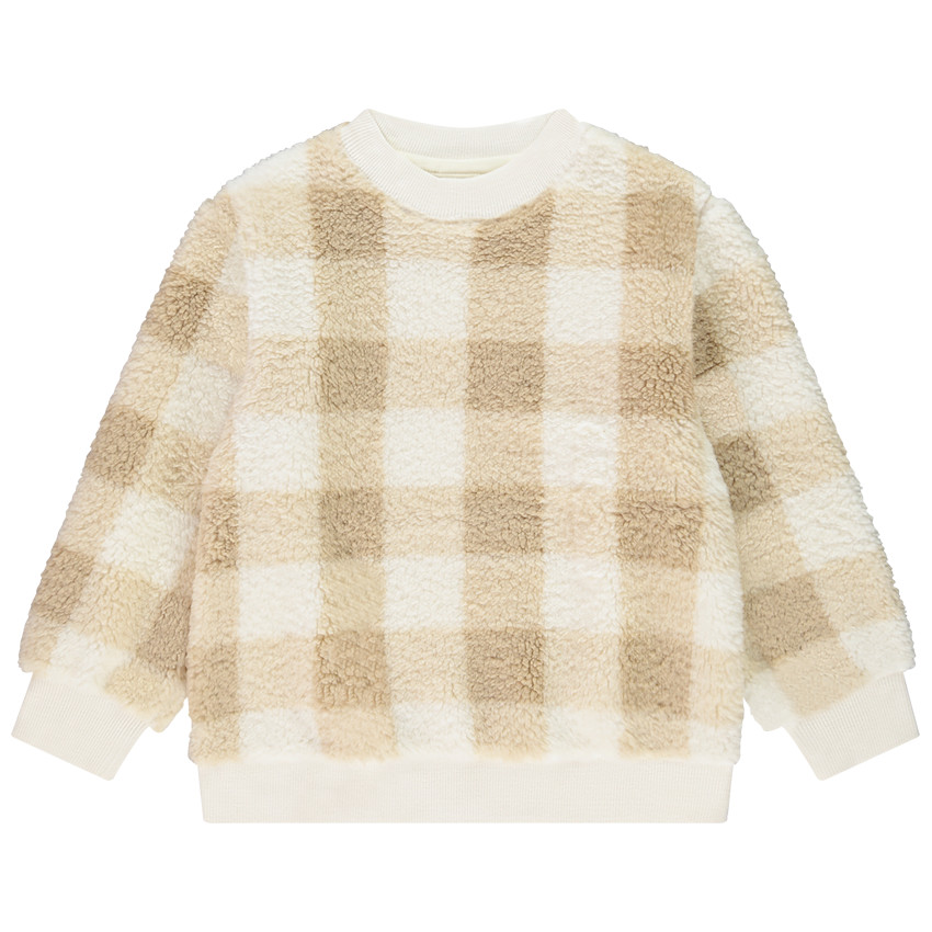 Φούτερ από sherpa με καρό vichy για αγόρι 