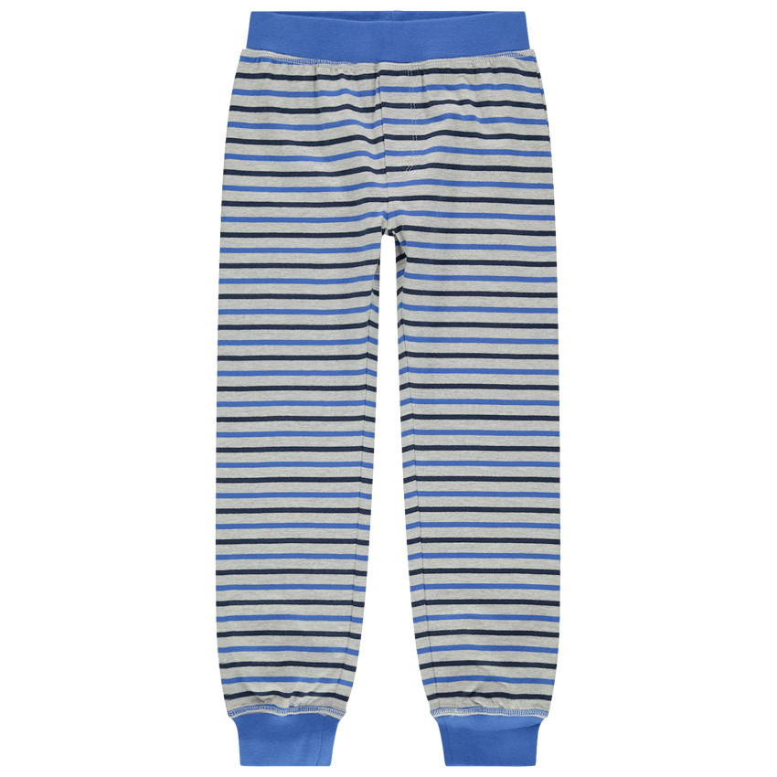 Pyjama en coton bio print 4x4 et rayures 