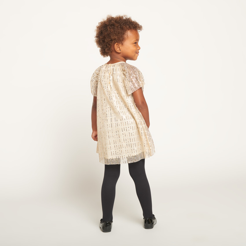 Robe de fête manches courtes scintillante pour bébé fille 