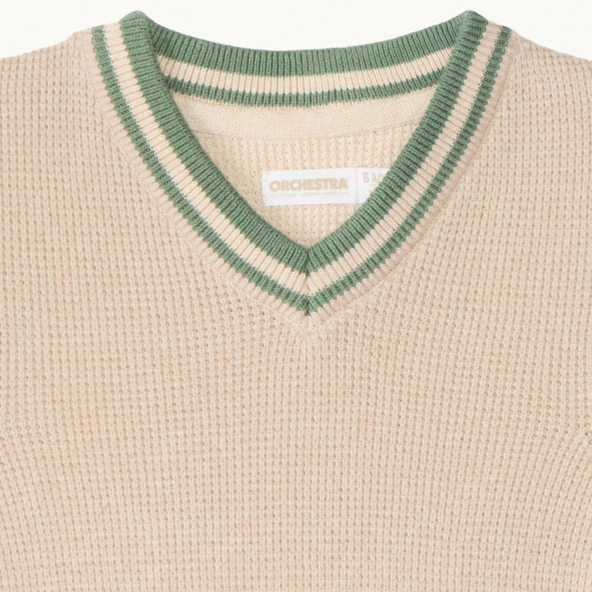 Μάλλινο γιλέκο μονόχρωμο για αγόρι. 