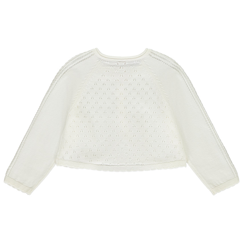 Ζακέτα μακρυμάνικη από πλεκτό φαντεζί για bebe κορίτσι 