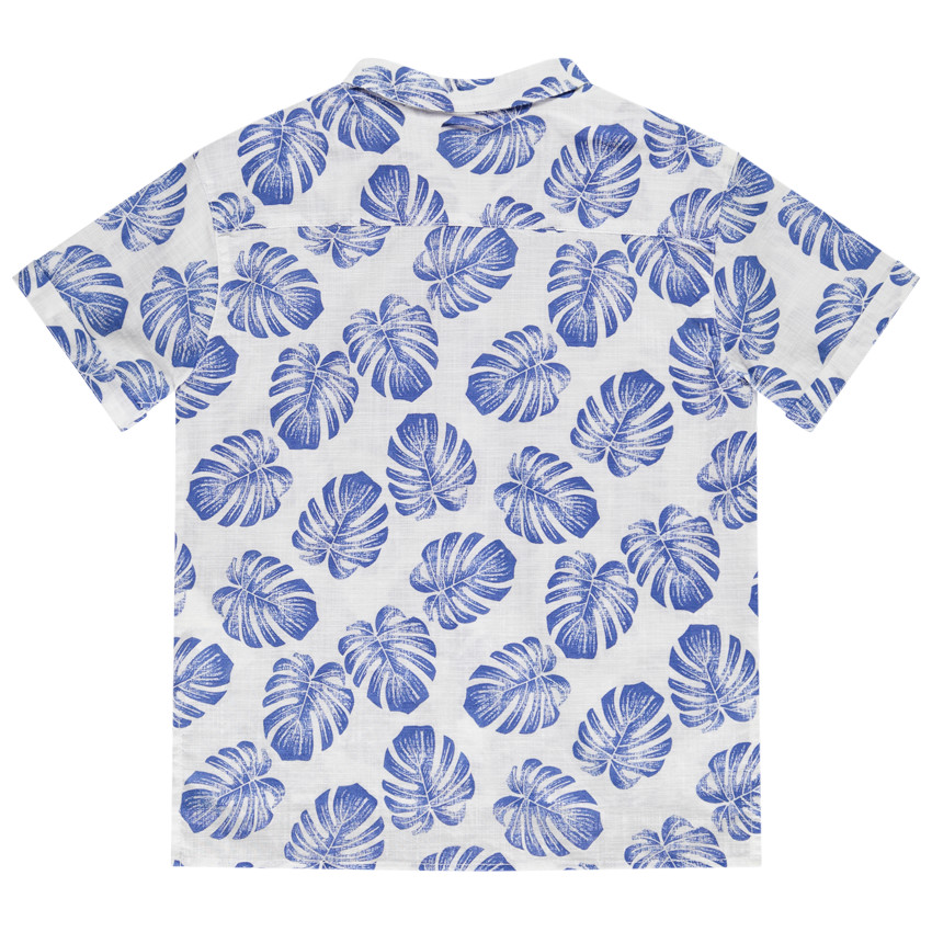 Πουκάμισο κοντομάνικο με σχέδιο φύλλα για αγόρι 