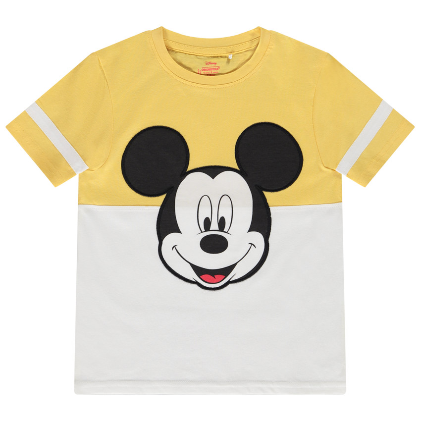 Κοντομάνικο μπλουζάκι με σχέδιο colorblock και τύπωμα Mickey Disney για αγόρι 