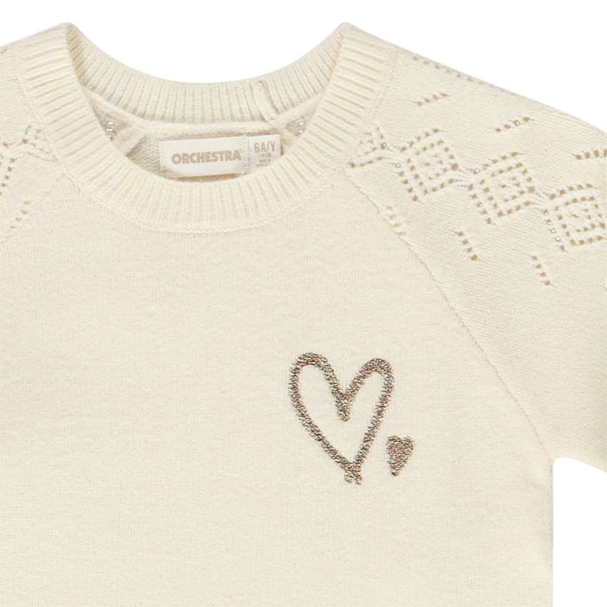 Πουλόβερ πλεκτό με κέντημα για κορίτσι 