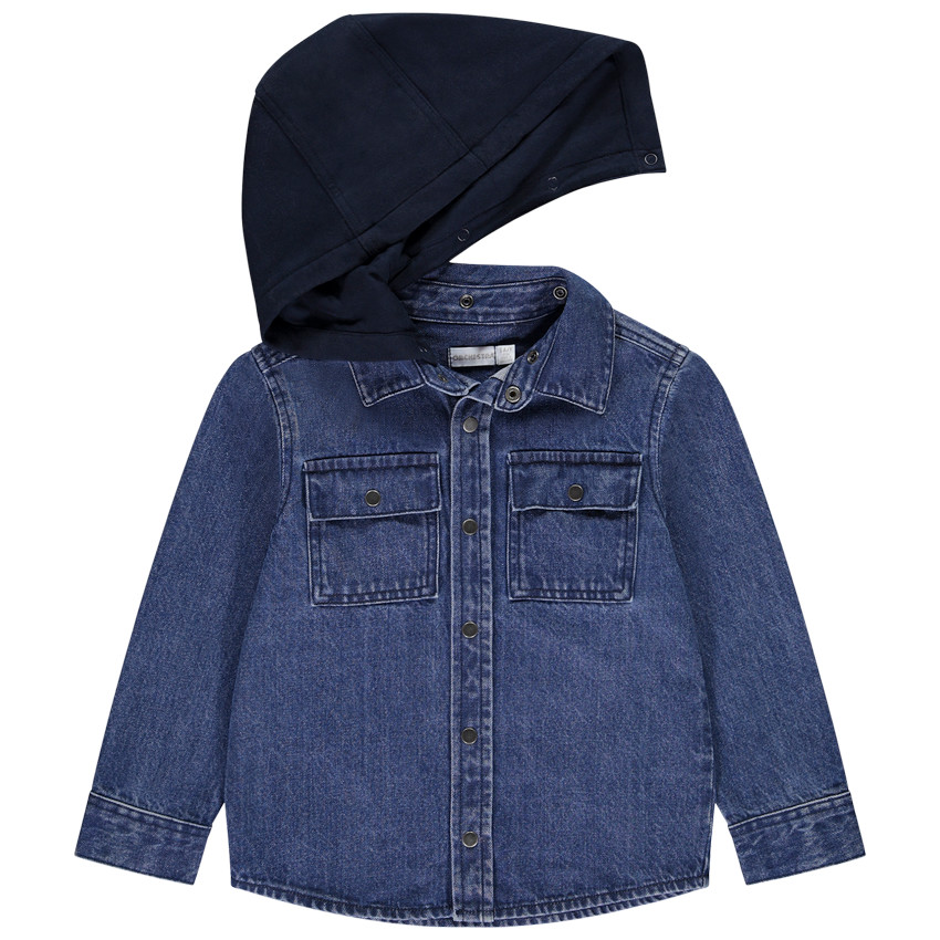 Surchemise en denim brodé et capuche amovible pour garçon  Additional Surchemise en denim brodé et capuche amovible pour garçon