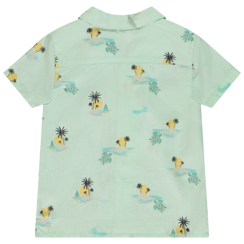 Πουκάμισο κοντομάνικο με print νησιά για bebe αγόρι 