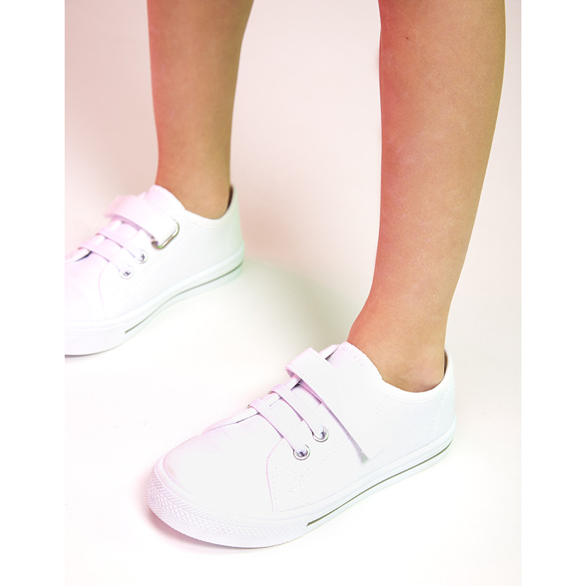 Αθλητικά παπούτσια χαμηλά από ύφασμα με κορδόνια και velcro για αγόρι 