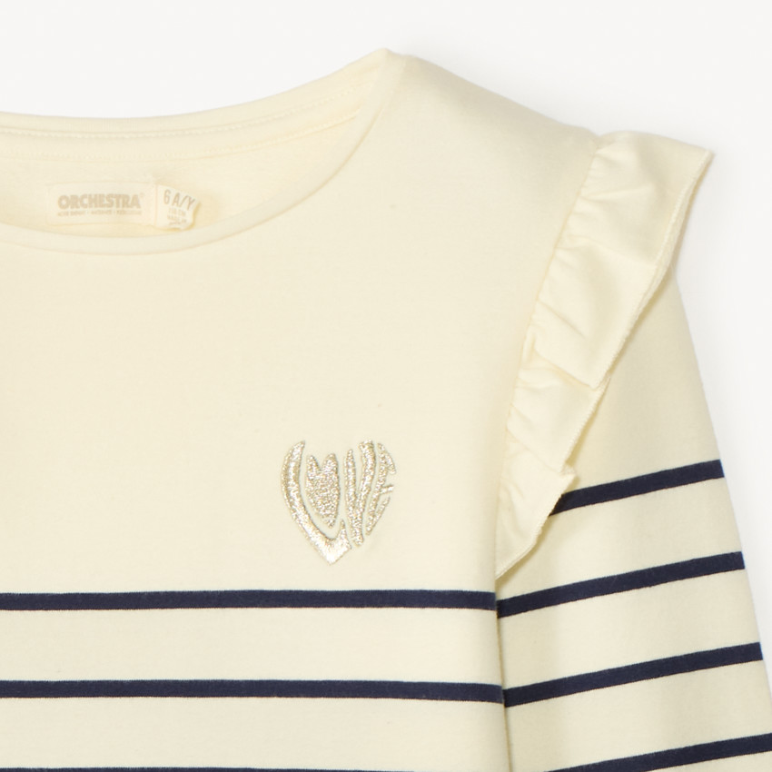 Μαρινερί με φλις και κεντημένη καρδιά για κορίτσι 