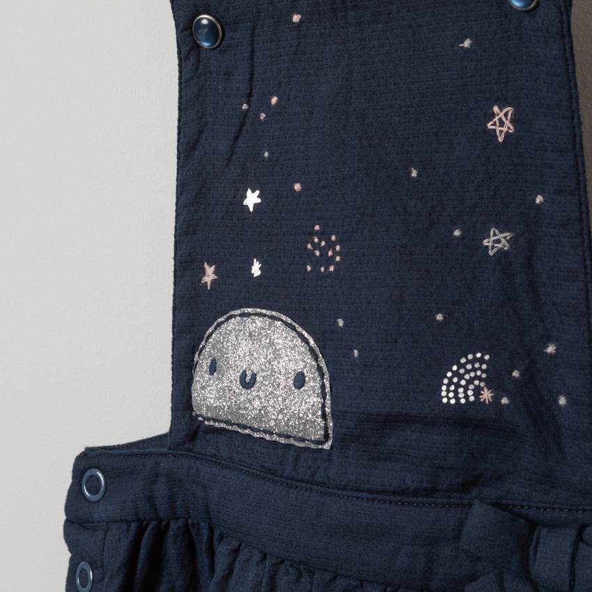 Σαλοπέτα-φόρεμα με ασημένια σχέδια και φιόγκο 