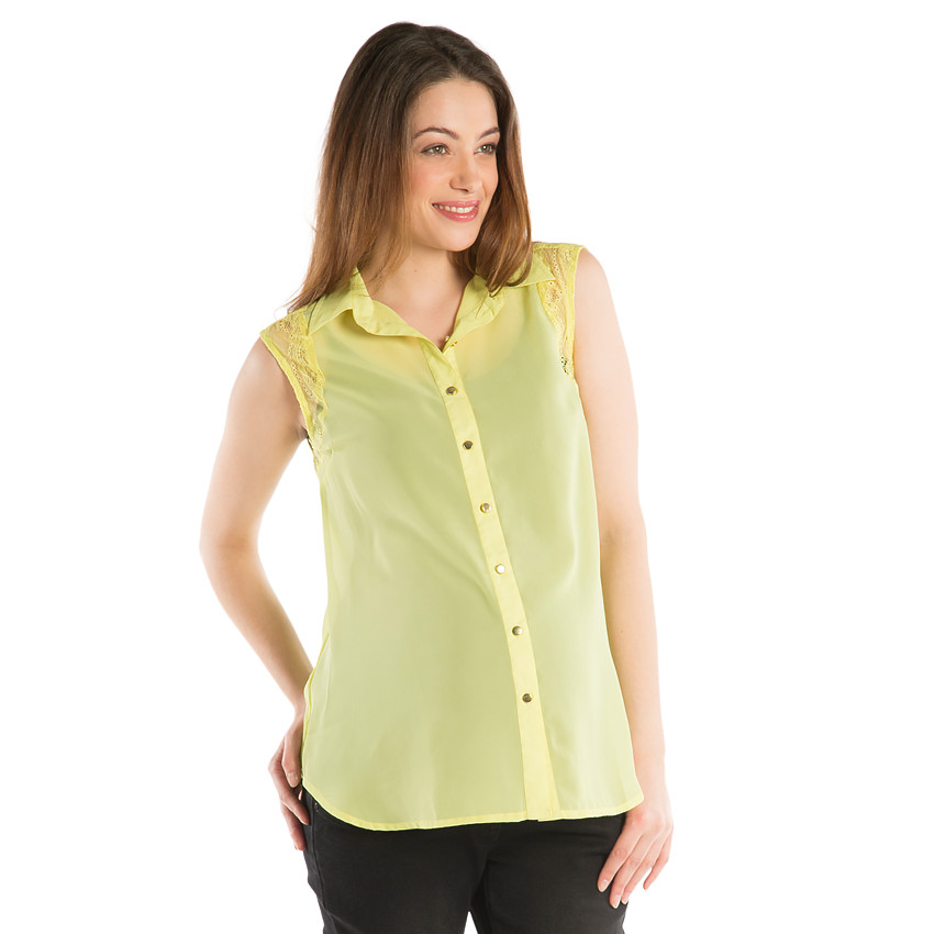  Κοντομάνικο πουκάμισο εγκυμοσύνης με δαντέλα  