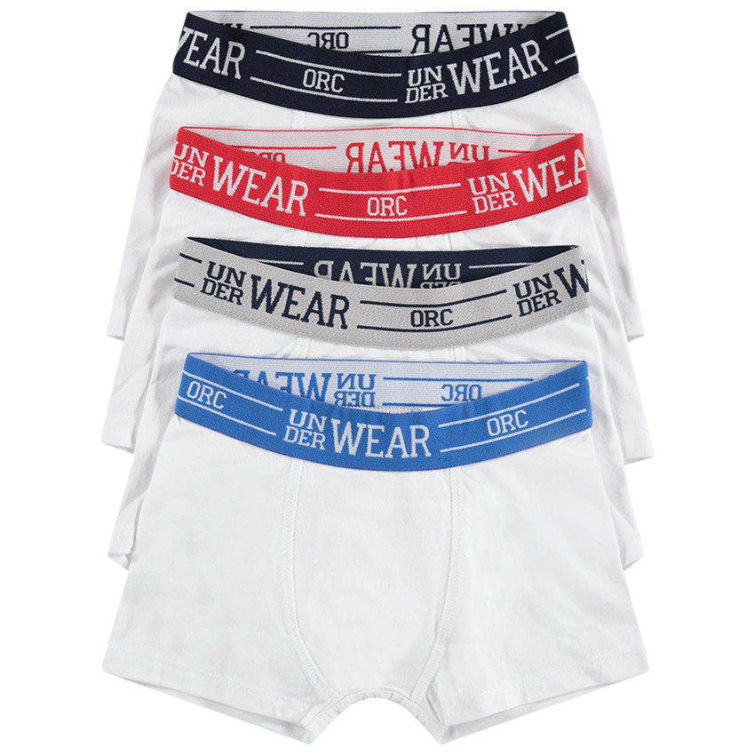 Σετ με 4 μποξεράκια με μέση σε χρώμα που κάνει αντίθεση και φράση ζακάρ 