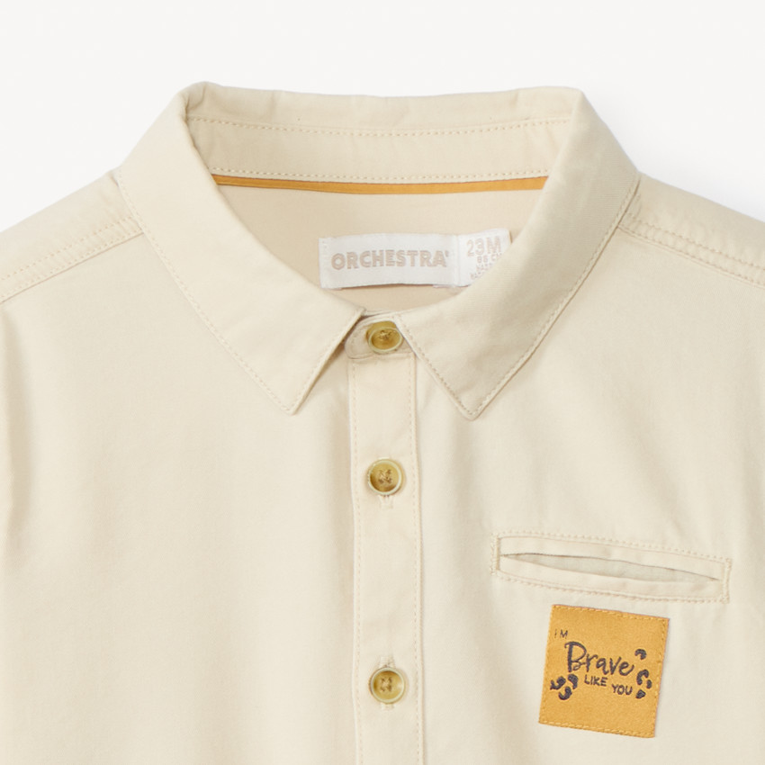 Chemise manches longues avec étiquette pour bébé garçon 