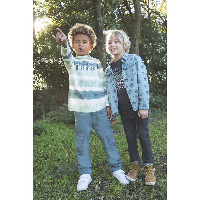 Πουκάμισο μακρυμάνικο με σχέδια σε στυλ forêt για αγόρι 