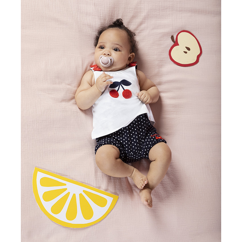 Combi από οργανικό βαμβάκι και σχέδιο κερασάκι 