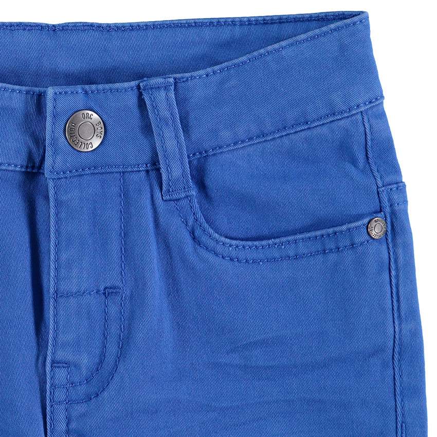 Παιδικά - Μονόχρωμο υφασμάτινο παντελόνι με τσαλακωμένη όψη 