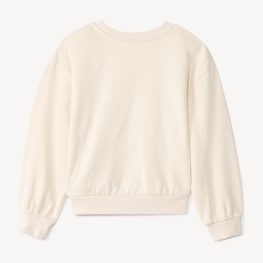 Φούτερ molleton oversize με ασημί σχέδιο καρδιάς για κορίτσι 