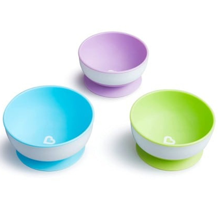 Munchkin Stay Put Suction Bowls Σετ 3 Μπολ Αναρρόφησης 