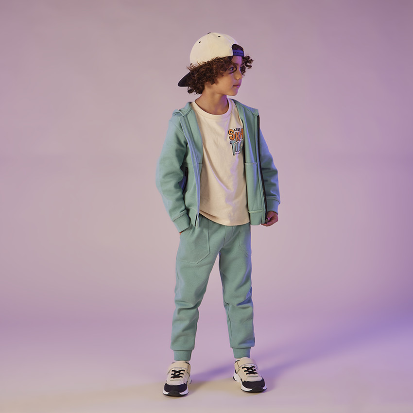 Γιλέκο με κουκούλα από βαμβακερό πικέ για αγόρι 