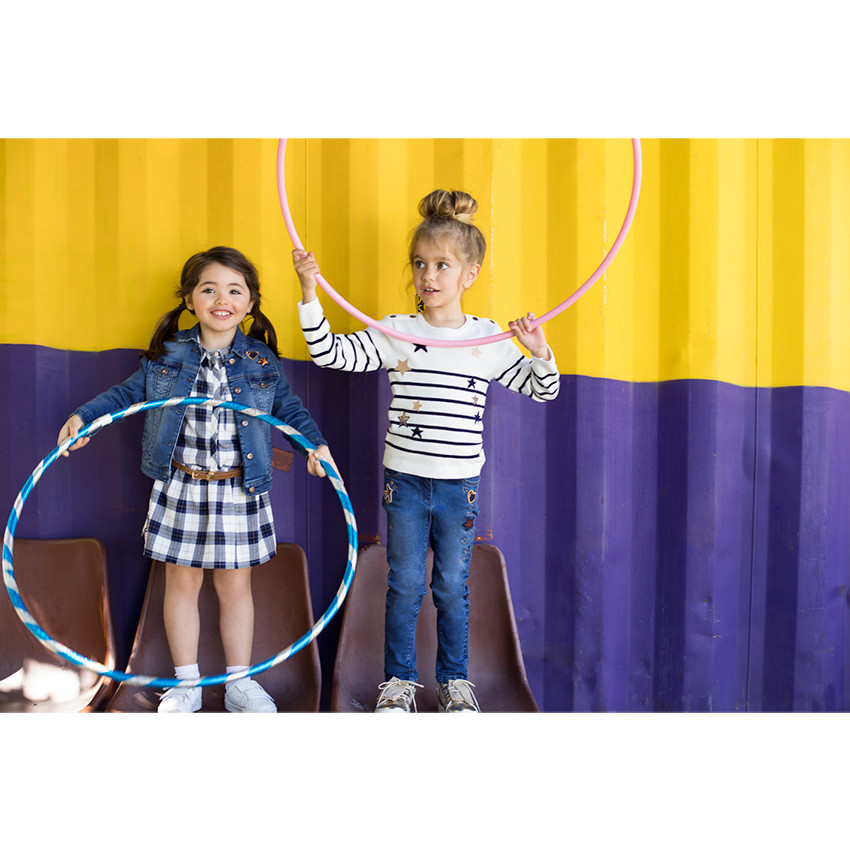 Τζιν με used όψη, αφαιρούμενη ζώνη με παγιέτες και κεντήματα 