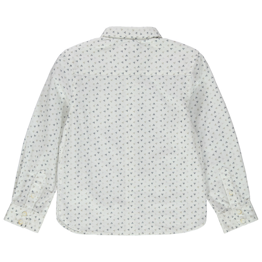 Chemise manches longues à imprimé graphique all-over et poche 