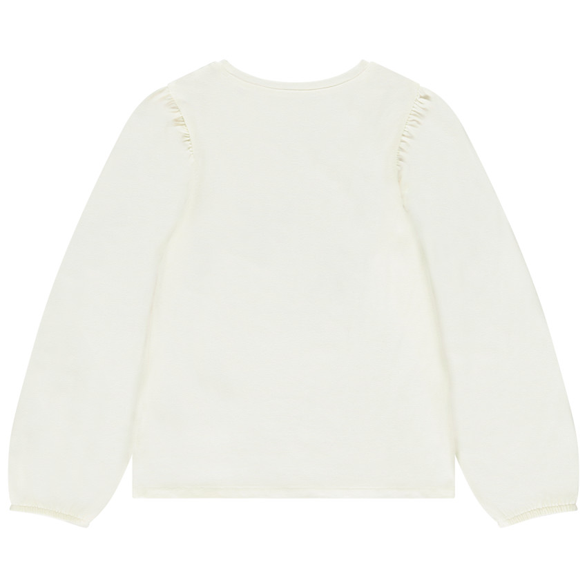 Τ-shirt μακρυμάνικο με λουλουδάτο σχέδιο και glitter για κορίτσι 